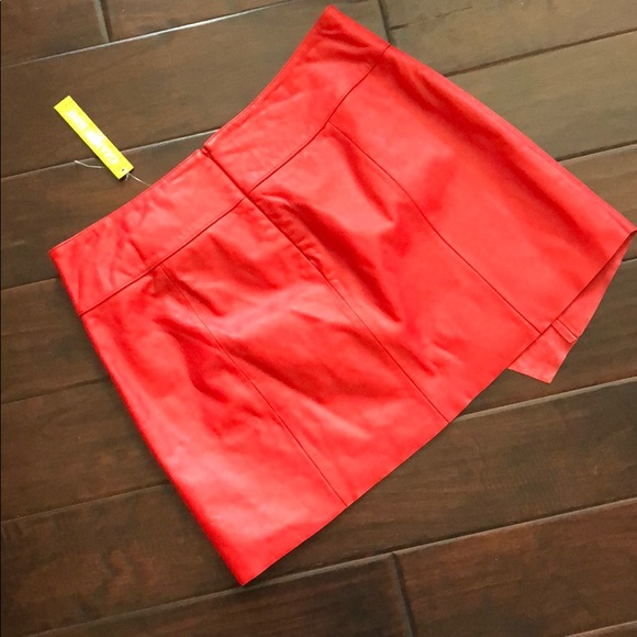 Gianni Bini red leather skirt - Picture 6 of 8